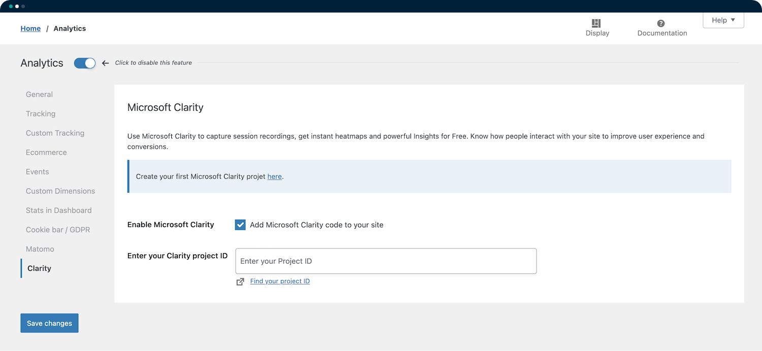 Integración Microsoft Clarity + SEOPress