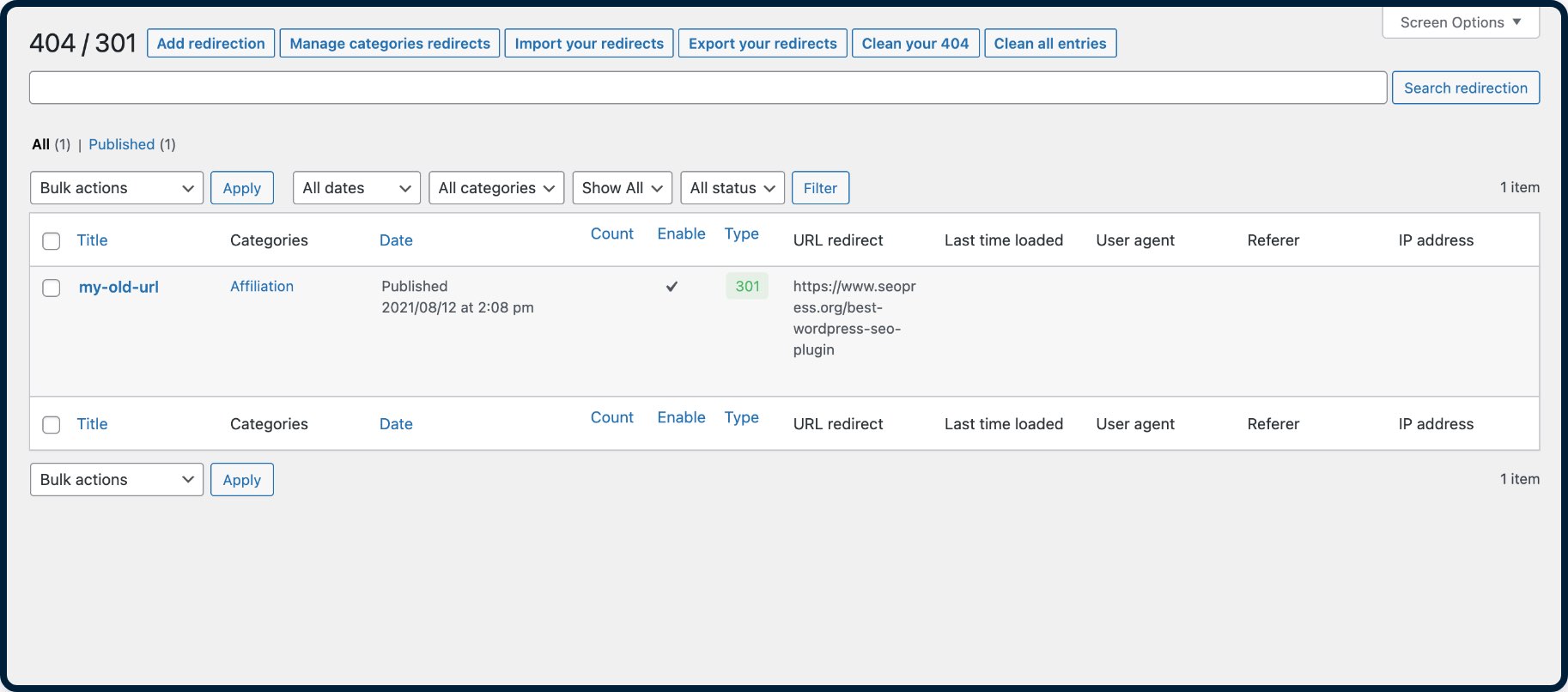 Gestionnaire de redirections - SEOPress