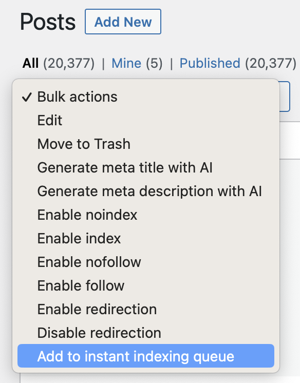 SEOPress new bulk actions